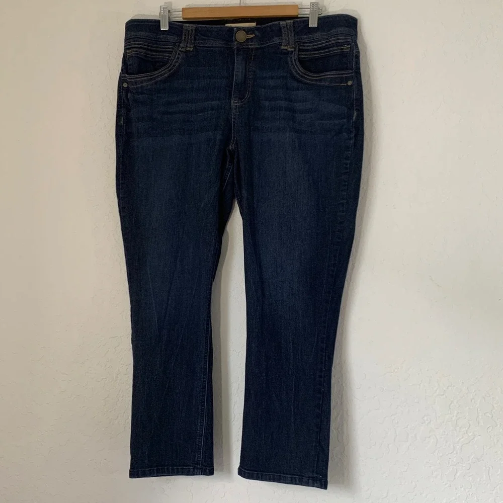 Democracy‎ Ab Technology Jeans Womens 20W Dark Wash Ankle Stretch Tummy Control